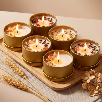 Suclain 100 Pack Gold Candle Jars for Making Candles Bulk, 3oz Mini Empty Candle Tins with Lids Heatproof Tinplate Metal Candles Containers for DIY Making, Arts & Crafts, Sample Storage, Party Gifts
