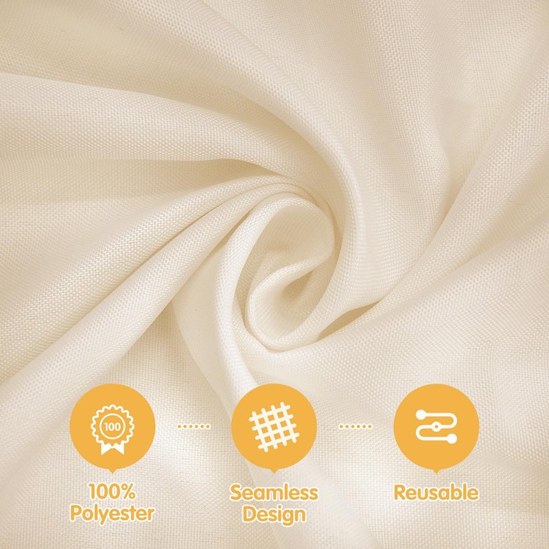 BRILLMAX 6 Pack Beige Tablecloths 60 x 102 Inch for 6ft Rectangle Tables - 150 GSM Polyester Fabric, 15" Standard Drop, Water, Stain & Wrinkle Resistant Cloth Cover for Wedding Banquet Dining Buffet