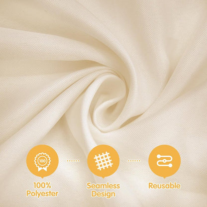 BRILLMAX 8 Pack Beige Tablecloths 60 x 126 Inch for 8ft Rectangle Tables - 150 GSM Polyester Fabric, 15" Standard Drop, Water, Stain & Wrinkle Resistant Cloth Cover for Wedding Banquet Dining Buffet