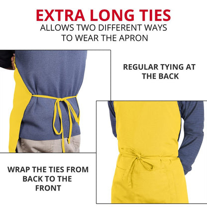 Utopia Kitchen 2 Pack Bib Apron, Adjustable with 2 Pockets, Water and Oil Resistant, Cooking Kitchen Chef Apron for Women Men