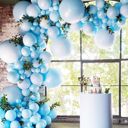 PartyWoo Light Blue Balloons 50pcs 5 Inch Small Mini Baby Pastel Sky Aqua Blue Balloons for Graduation Baby Shower Gender Reveal Weddings Anniversary Birthday Bachelorette Party Decorations Blue-Y4