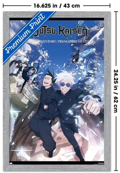 Jujutsu Kaisen: Season 2 - Hidden Inventory Key Art Wall Poster, 22.4L" x 14.7W", Gray Framed Version