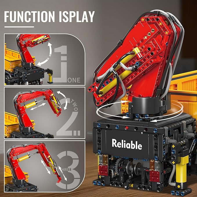 Mould King 17050 Technic Mobile Construction Crane Truck Building Blocks RC Pneumatic Heavy-Duty Truck Lorry Crane Building Set for Adult Construction Vehicles Model for Adults(4012 PCS)