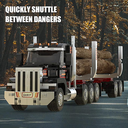 Xbert Logging Trucks Building Block Sets Wood Transport Timber Truck Farm Tractor Trailer Model Vehicles Toys Gift for Boys