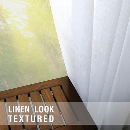 KOUFALL White Sheer Curtains 84 Inches Long 2 Panels,Gauze Cheese Cloth Linen Look Rod Pocket Flowy See Through Curtains for Living Room Bedroom