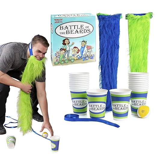 Squirrel Products Battle of The Beards Funny Party Game White Elephant Minute to Win It Game for Kids &amp Adults Family Game Night Activity for Ages 6+
