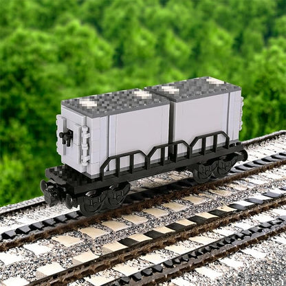 6IN1 City Freight Train Car Building Set DIY Toys for Teens and Adults Compatible with Lego 630 Building Accessory (Container)