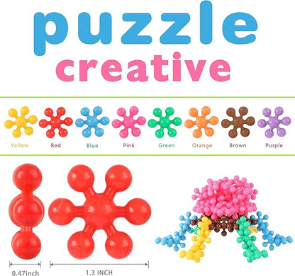 TOMYOU 400 Pieces Building Blocks Kids STEM Toys Educational Building Toys Discs Sets Interlocking Solid Plastic for Preschool Kids Boys and Girls Aged 3+ Safe Material Creativity