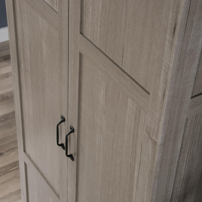 Sauder Select 71" Storage Cabinet, Pantry Cabinet Kitchen Storage with Adjustable Shelves, Bathroom Storage Cabinet, in Silver Sycamore