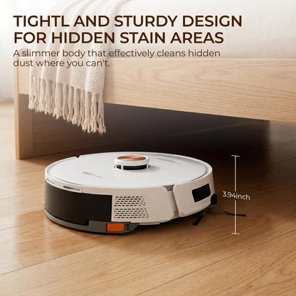 Robot Vacuum and Mop Combo with Smart Mechanical Arm, 10000Pa Suction, Smart Mapping, Obstacle Avoidance, Self-Charging, WiFi App & Alexa, 150 Mins Runtime, For Pet Hair, Floors, Carpets, Home Office
