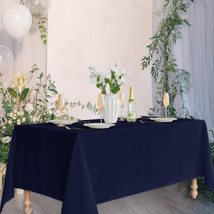 Fitable Navy Rectangle Tablecloths for 6 Foot Tables, 6 Pack - 70 x 108 Inches - Stain Resistant and Washable Table Clothes, Polyester Fabric Table Covers for Wedding, Party, Banquet, Buffect