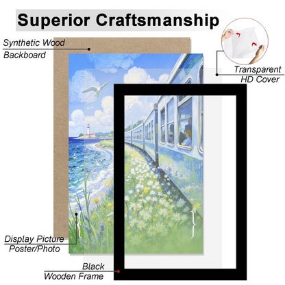 KTKDE 24x36 Poster Frame Black 3 Pack, 36 x 24 Picture Frames Wooden with Polished Plexiglass,Horizontal or Vertical Wall Mounting Hanging Large Studio Gallery Photo Frames Wall Art