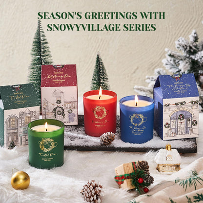 M&SENSE Christmas Holiday Candle - Frosted Pine Scent, 8.1oz Soy Wax, Ideal Winter Home Decor Gift for Women and Men