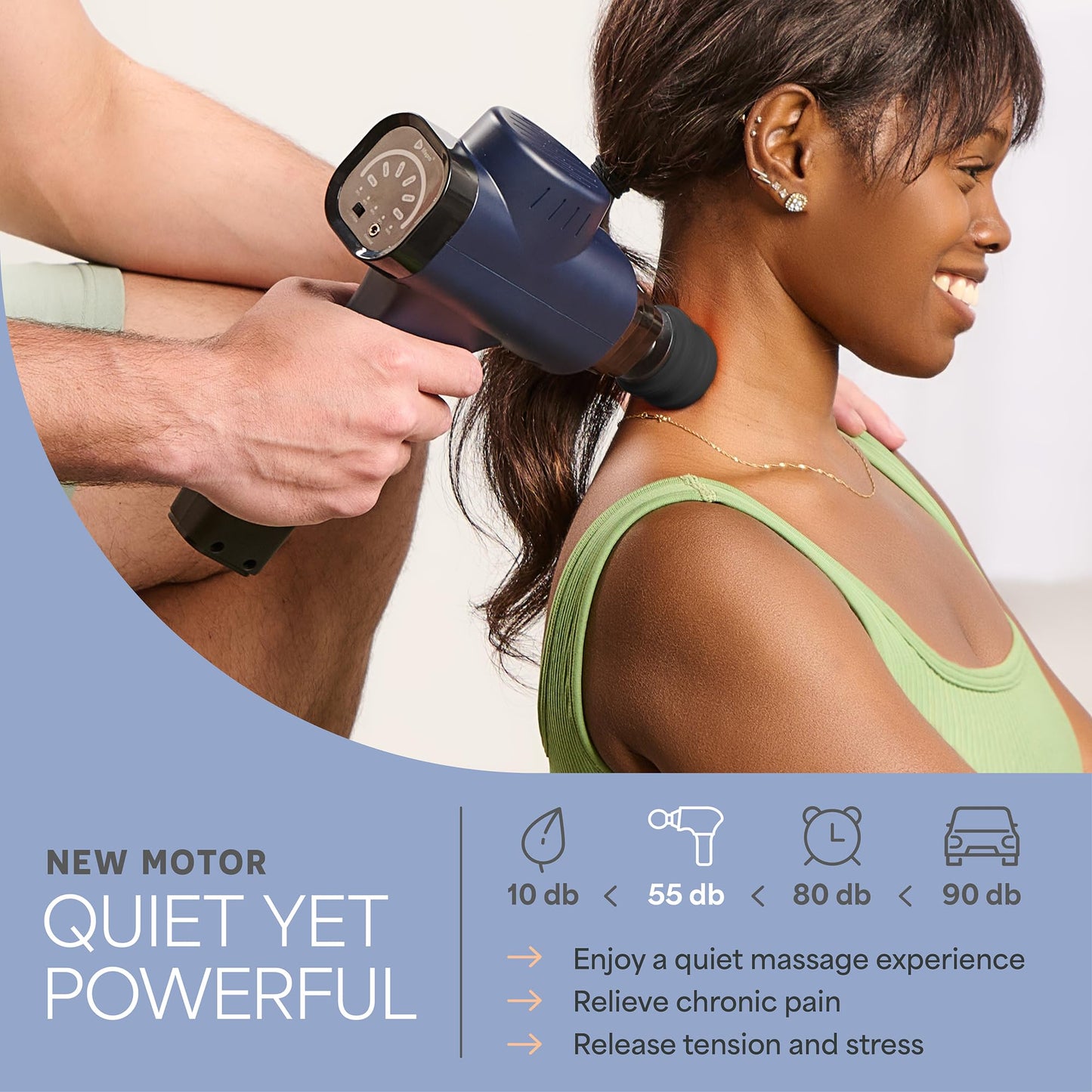 LifePro Massage Gun & Holder (Sold Separately) – Percussion Muscle Massager for Athletes with 8 Heads & 6 Speeds – Deep Tissue Back Muscle Extender for Recovery