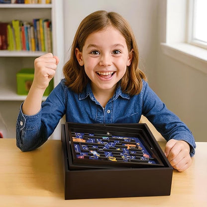 'STERLING Games Wooden Labyrinth Space Shuttle Theme Tilt Maze Game with Marble Ball and 60 Waypoints for 6 Years Up 13.5 x 13 Board
