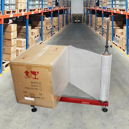 Manual Stretch Film Wrapping Bench,Film Dispenser Wrap Machine,Heavy Duty Film Wrapper Table Pallet Box Shrink for 12-20in Film