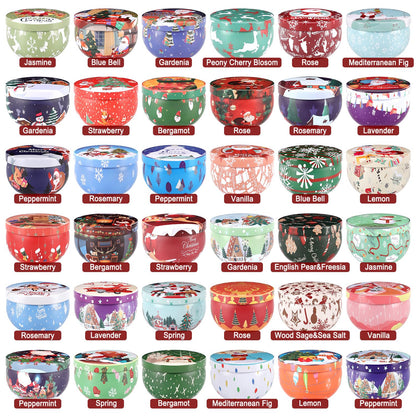 36 Packs Christmas Scented Candles Gift- Aromatherapy Candle-2.5oz Soy Wax-Long Lasting Burn time, Christmas Thanksgiving Gifts, Home Decor.
