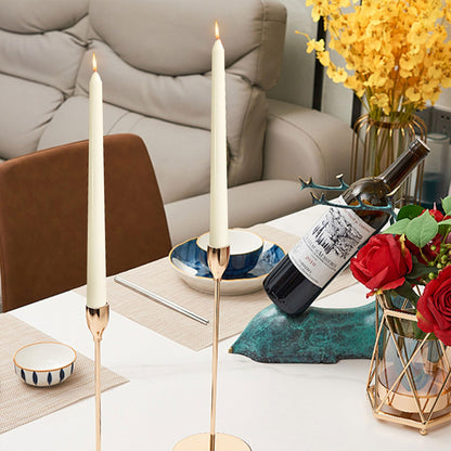 OSHINE Ivory 10 Inch Taper Candles - 12 Pack Long Taper Candle Dripless Unscented Smokeless & Emergency 7-8 Hours Long Burning Tall Candlesticks Ideal for Weddings, Dinner Party, Easter