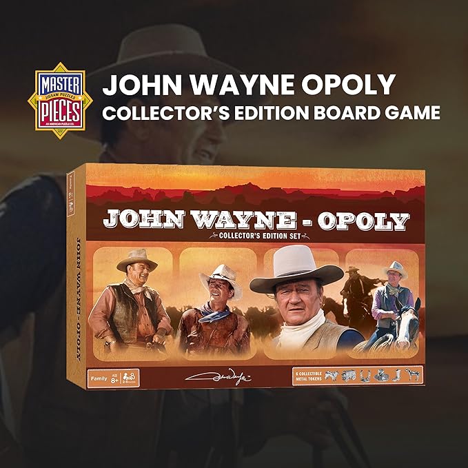 MasterPieces Opoly Board Games - John Wayne Opoly - Officially Licensed Board Games For Adults Kids &amp Family