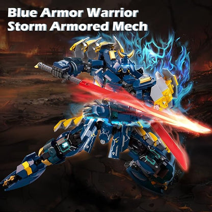 HIGH GODO Samurai Mech Warrior Building Set Double Swords Armor Robot Openable Cockpits Model Kit Ideas City Justice Hero Soldier Ninja Gift for Adults Teens 14+ (765PCS)