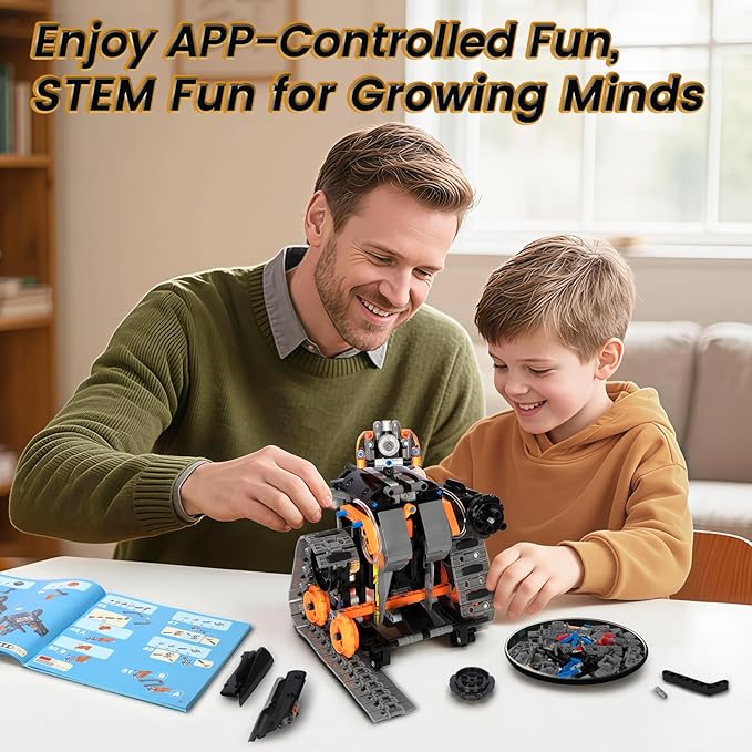 STEM Robot Building Kit with APP / Remote Control 5 in 1 RC Robotic Car Toy for Kids Ages 8-12 Christmas Birthday Gifts for Boys Age 6 7 8 9 10 11 12+ DIY Build Set Educational Science Projects