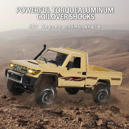 MN82 RC Rock Crawler 2.4Ghz Toyota Remote Control Truck 4WD 2 Speeds Switch RC Crawler Off-Road Pick-up with 2 Upgraded 1200mah Battery 1/12 Scale Trucks (with Gift)