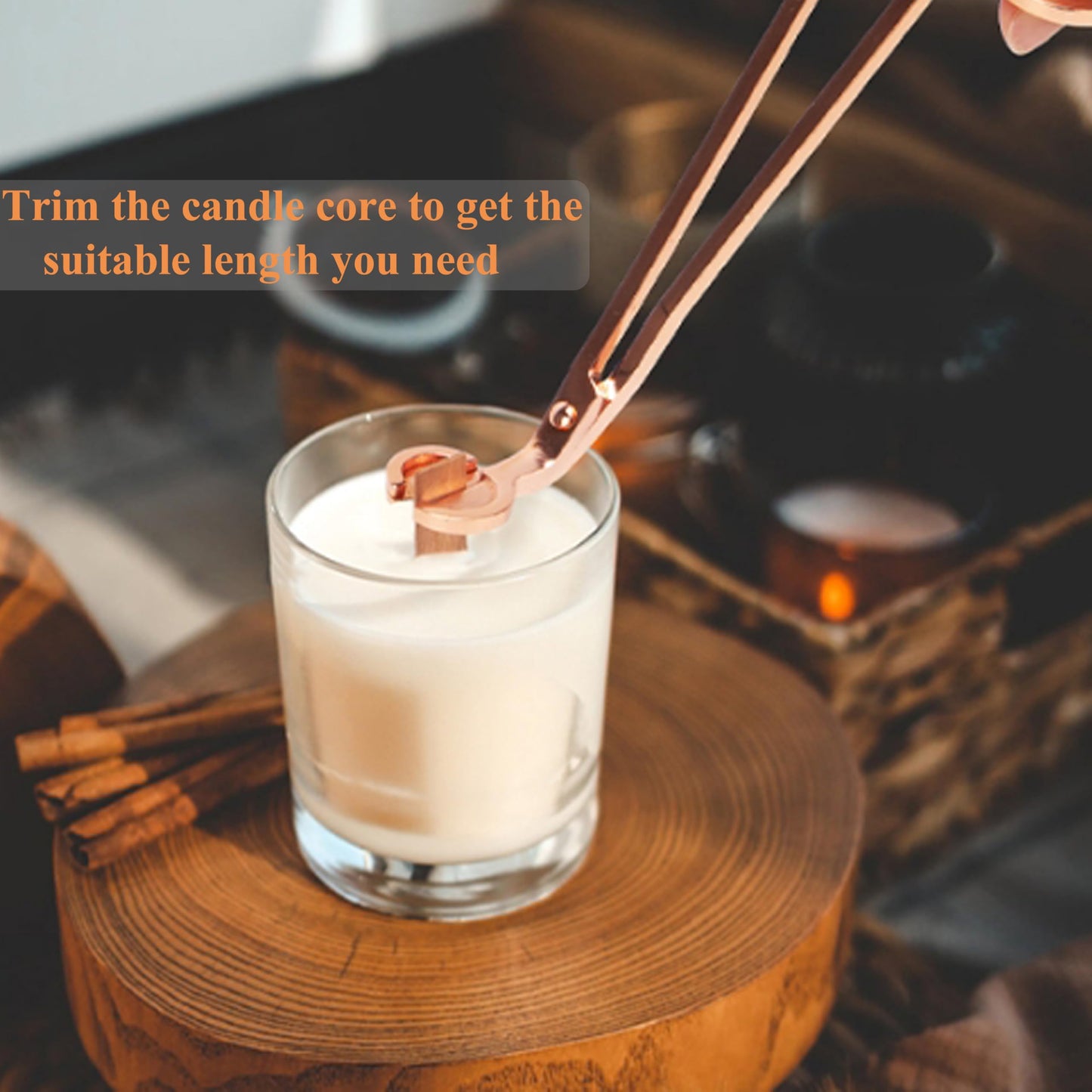 100pcs Wooden Candle Wicks 5.1 x 0.5 Inch, Smokeless Cherry Wood Wicks with Metal Clips, Includes Wick Trimmer, Perfect for Candle Making Kit and Soy Wax Candlemaking