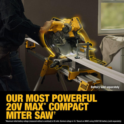 DEWALT 20V MAX XR 10 in. Double Bevel Fixed Miter Saw (Tool Only) (DCS714B)