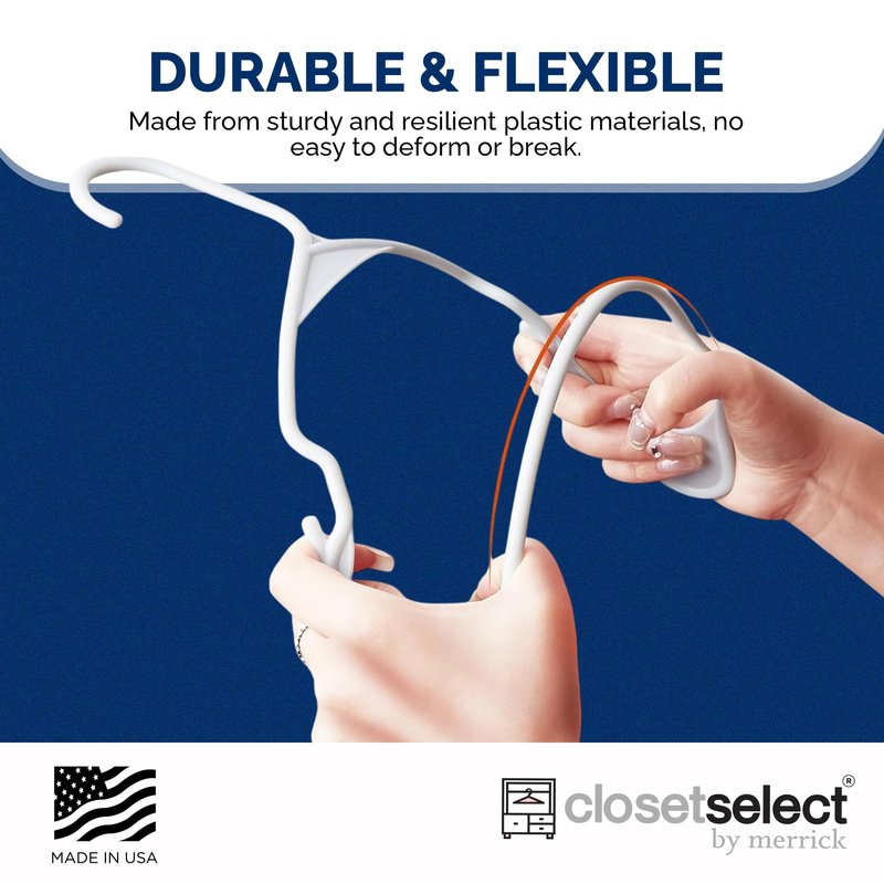 Closetselect Plastic Hangers 50 Pack - Space Saving Clothes Hangers, Made in USA, Durable & Strong Plastic Shirt & Coat Hanger with Notches & Shoulder Grooves, Non-Slip Clothing Hangers | Royal Spice