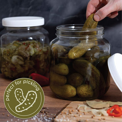kitchentoolz Half Gallon Mason Jar - Wide Mouth 1/2 Gallon Glass Jar with Lid - Airtight Glass Storage Containers with Lid Fermenting, Canning, and Dry Storage - Made in USA