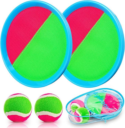 Ayeboovi Toss and Catch Ball Game Outdoor Beach Pool Kids Toys Outside Lawn Yard Games for 3 4 5 6 7 8 9 10 11 12 Year Old Girls Boys Toys Birthday Gift Easter Basket Stuffers (2 Paddles 2 Balls)