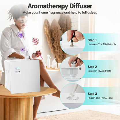2026 𝐔𝐩𝐠𝐫𝐚𝐝𝐞𝐝 𝟓𝟎𝟎𝟎 𝐒𝐪.𝐅𝐭 1000ml Capacity HVAC Waterless Essential Oil Diffuser with Wi-Fi Control, Whole House Smart Scent Air Machine, Cold Air Tech for Whole Home, Hotel, Party