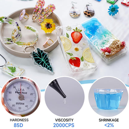 LET'S RESIN UV Resin,200g Low Viscosity Crystal Clear Ultraviolet Thin Epoxy Resin, Quick-Curing&Low Shrinkage UV Glue Kit for Crafts, Jewelry Making, Casting