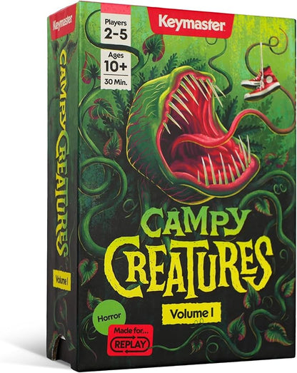Keymaster Games Campy Creatures Vol. 1 - Hilariously Fun Trick-Taking Game! Perfect Card Game &amp Board Game for Adults &amp Families - Flip Cards to Unleash Monsters on Game Night!