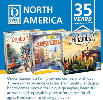 Queen Games Dabba Walla - Mumbai Food Express Strategy Board Game 2-4 Players Family Board Game