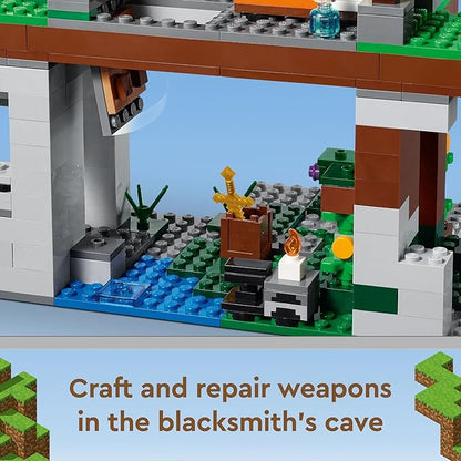 LEGO Minecraft The Training Grounds Toy Building Set 21183 Minecraft Toy for Kids Boys and Girls Age 8+ Years Old Building Kit with House Cave Trapdoor and Ninja Rogue and Bat Minecraft Figures