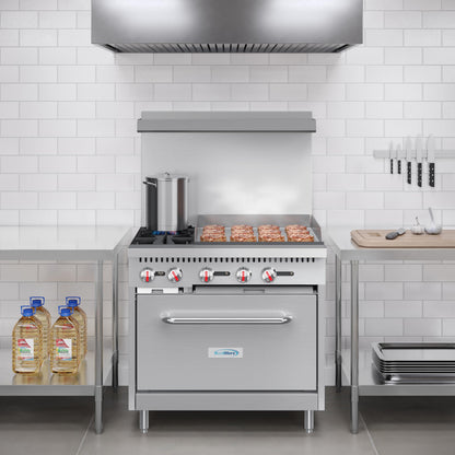 KoolMore 36 in. 2 Burner Commercial Liquid Propane Range with 24 in. Griddle (KM-CRG36-LP)