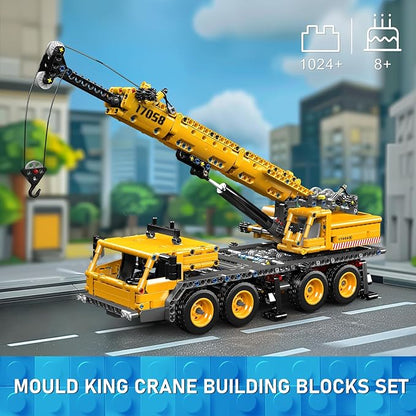 Mould King 17058 City Mobile Crane Truck Toy Building Set Construction Vehicle Model Blocks Kit for Adults Toys Gifts for Kids Children Playset for Boys and Girls Ages 8+(997 Pieces)