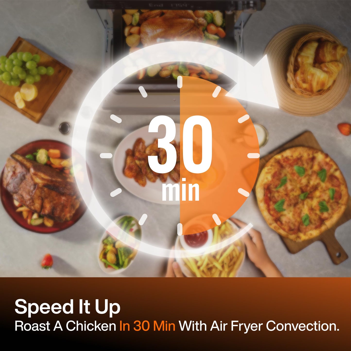 Typhur Sync Oven with Smart Wireless Meat Thermometer Probe, 12‑in‑1 Countertop Airfryer Toaster Oven Combo, 360° Turbo Convection, Dehydrator, Recipes & 5 Accessories, Large 27QT with Extra Wire Rack
