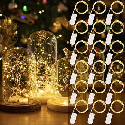 HXWEIYE 18 Pack Fairy Lights Battery Operated, 7ft 20LED Warm White Led Mini String Lights Mason Jar Lights, Waterproof Firefly Starry Light for Mason Jars Indoor Outdoor Wedding Party Crafts DIY