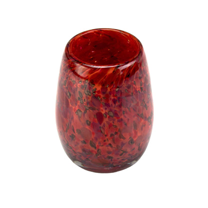 Totally Blown Glassworks Votive Candle Holder, Tea-Light, Handmade Blown Glass, Accent Vase, Centerpiece, Home Decor, Artist Dehanna Jones, Seattle, WA. (Red-Red Wine)