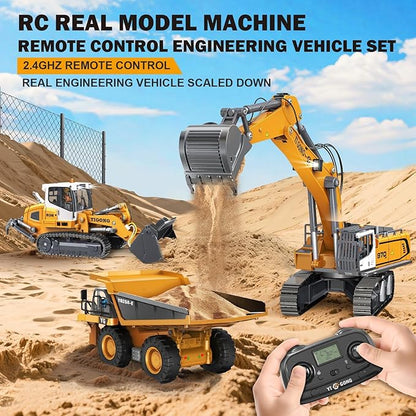 Adult Metal Mini 1:50 Remote Control Excavator is a Screw-Driven Excavator that Comes with Two Batteries and a Carrying case. It's an for Model Enthusiasts and Children