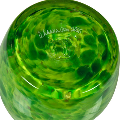 Totally Blown Glassworks Votive Candle Holder, Tea-Light, Handmade Blown Glass, Accent Vase, Centerpiece, Home Decor, Artist Dehanna Jones, Seattle, WA. (Green Emerald City)