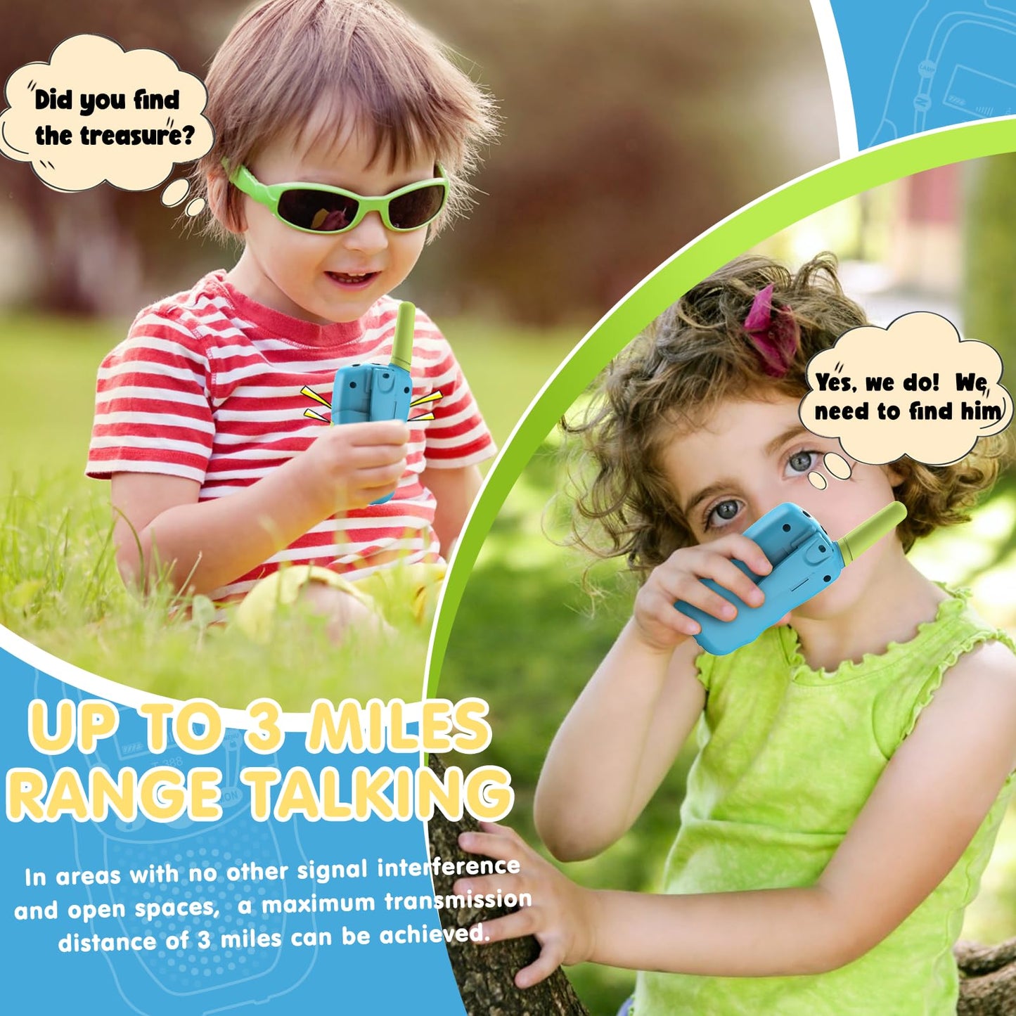 Selieve Toys for 3-12 Year Old Boys Girls, Walkie Talkies for Kids 22 Channels 2 Way Radio Toy with Backlit LCD Flashlight, 3 Miles Range for Outside, Camping, Hiking
