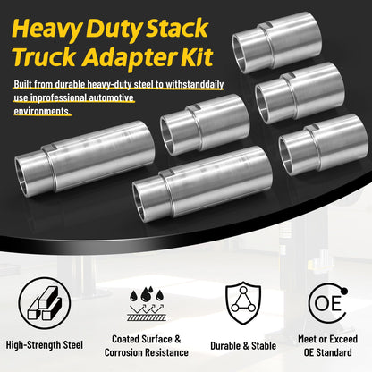 10315 Stack Truck Adapter Kit Compatible with Challenger Lifts CL10 E10 VS10, Includes (4) 3" & (2) 6" Stack Adapters with Organizer, 2.36" (60mm) pin Dia Fit for Challenger Two Post Automotive Lifts