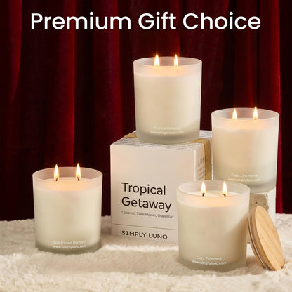 Cozy Fireplace | Tobacco & Wood Scented Candle | 14oz Soy Wax Large Candle | 50+ Hour Long Lasting Candle | Fall and Winter Home Scent| Luxury Jar Candle | Luxury Gift Box for Men
