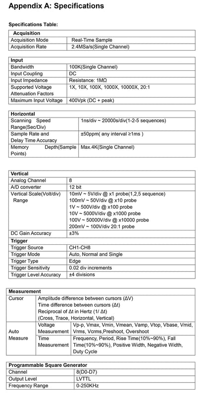 Hantek 1008C PC USB 8CH Automotive Diagnostic Digital Oscilloscope/DAQ/Programmable Generator