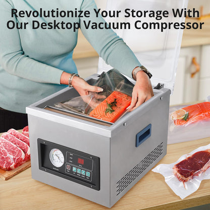 GarveeHome Chamber Vacuum Sealer machine, 12 in, 6.5 m³/h Pump Rate, Excellent Sealing Effect with Automatic Control, Household and Commercial Vacuum Sealing Machines with Stainless Steel Structure