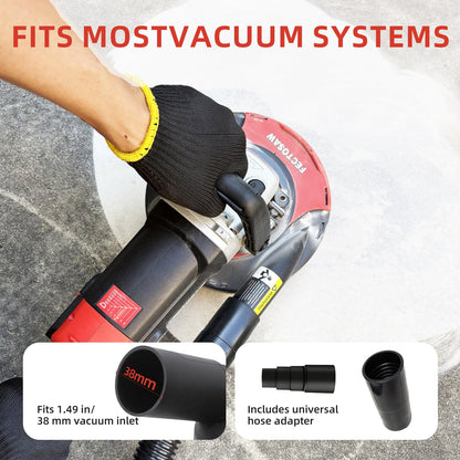FECTOSAW 7-Inch Concrete Grinder,1580W (2.1 HP) Constant Power Motor, Variable Speed Electric Floor Polisher with Dust Shroud & Diamond Grinding Wheel for Concrete, Wall & Surface Grinding