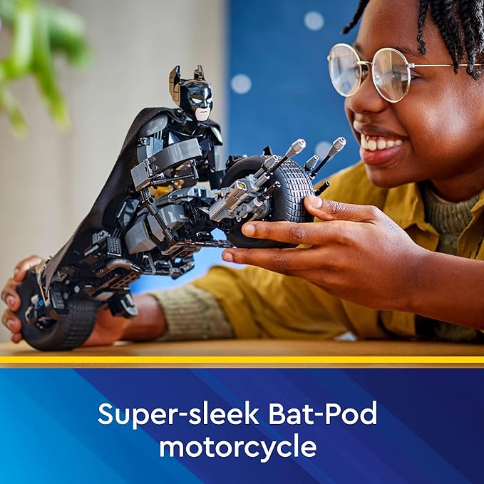 LEGO DC Batman Construction Figure &amp The Bat-Pod Bike Building Toys - Batman Action Figure from The Dark Knight for Boys &amp Girls Ages 12+ - Superhero Gift Ideas for Kids - 76273